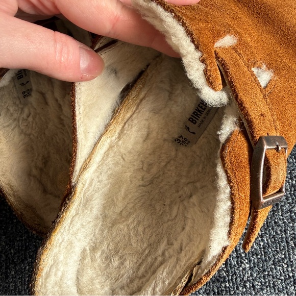 Birkenstock Women’s Boston Shearling-Lined Clogs Tan White Size 39 - Picture 13 of 16